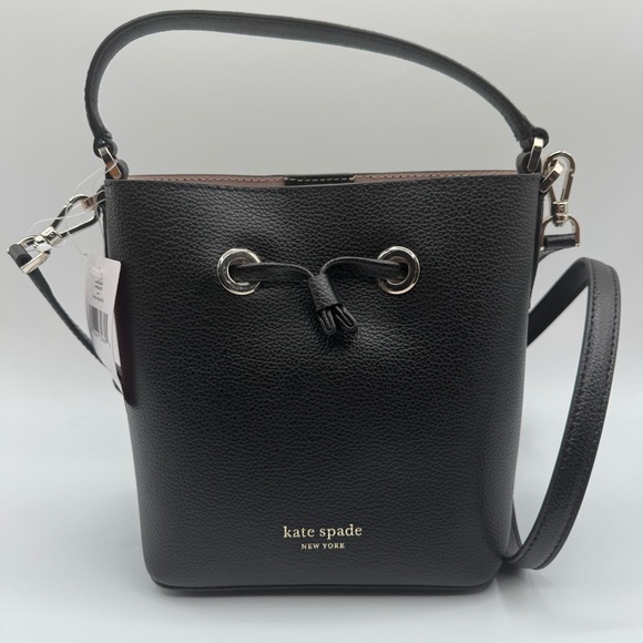 Kate Spade Black Leather Shoulder Bag | New with Tags - Picture 3 of 10
